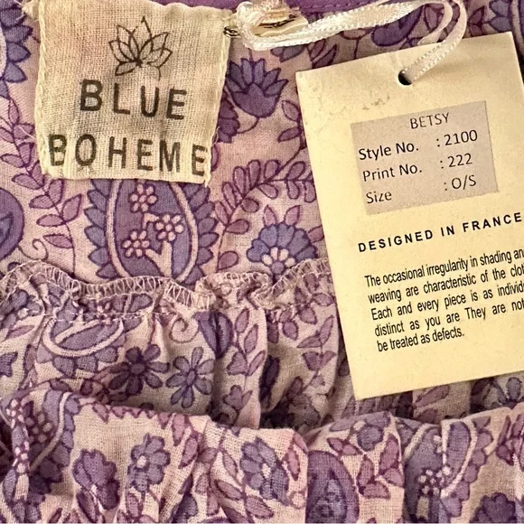 🌺SOLD🌺 NWT Blue Boheme Betsy Printed Maxi Dress Lavender - Picture 7 of 7